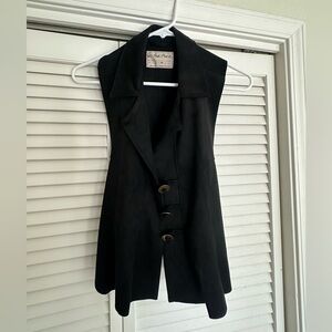 We The Free Lacey Vegan Suede Black Vest